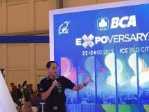 Presdir BCA, Jahja Setiaatmadja, ketika memberikan penjelasan kepada pers pada acara peluncuran Keyboard BCA di ICE BSD, Tangerang, Sabtu (23/02/2019). (Foto Abe)