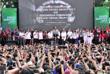 Presiden Joko Widodo meresmikan beroperasinya MRT Jakarta di Bundaran Hotel Indonesia (HI), Jakarta, Minggu (24/3) pagi (Foto: Setkab.go.id)