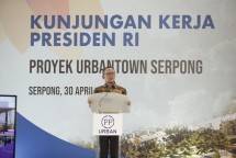 Menteri Ketenagakerjaan RI, M. Hanif Dhakiri, sedang memberikan kata sambutan dalam kunjungan kerjanya ke Proyek Urbantown Serpong yang dikembangkan PT PP Urban, Selasa (30/04/2019)