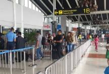Situasi Bandara Soekarno Hatta Tangerang Banten tampak sepi jelang lebaran