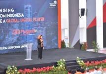 Senior General Manager Telkom Corporate University Rina D. Pasaribu saat memberikan sambutan pada acara PluggedIn 2019
