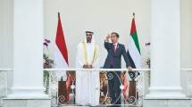 Presiden RI Joko Widodo bersama Putra Mahkota UEA Syekh Mohammed bin Zayed Al Nahyan