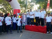 Gubernur Kalsel Sahbirin Noor (kedua dari kiri), Danrem 101 Antasari Kol. Inf. M. Syech Ismed (paling kiri), Direktur Consumer Service Telkom Siti Choiriana (di stage, tengah), 
