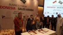 Penandatanganan kesepatan antara Kadin dan Kantor Dagang Arab Saudi. (Foto: IST)