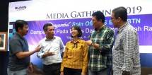 Direksi dan Para Narasumber Berbincang-Bincang pada Media Gathering BTN di Yogyakarta, Jumat (4/10/2019).