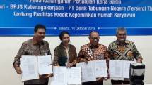 Direktur Consumer BTN, Budi Satria: Kerjasama i dengan Perum Peruri dan BPJS Ketenagakerjaan memiliki nilai strategis bagi masing-masing pihak khususnya Bank BTN terkait penyaluran kredit di bidang perumahan. 