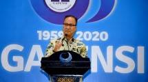 Menteri Perindustrian Agus Gumiwang Kartasasmita ketika mewakili Presiden Joko Widodo pada acara pembukaan Rapat Pimpinan Nasional Gabungan Pengusaha Konstruksi Nasional Indonesia (GAPENSI) 