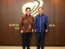 Agus DW Martowardojo,Komisaris Utama BNI bersama Menteri BUMN