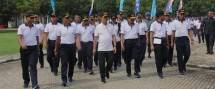 KASAL dan Dankormar Olahraga Bersama Prajurit Mitra Laut Lampung 