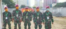 Prajurit Korps Marinir Amankan RS Darurat Wisma Atlet Kemayoran 