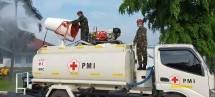 Yonmarhanlan III Laksanakan Penyemprotan Rutin Cairan Disinfektan