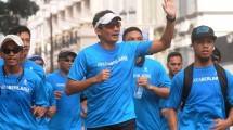 Sandiaga Uno lari pagi. (merdeka.com/imam buhori)