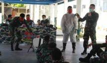 Prajurit Yonmarhanlan VIII Bitung Latihan Penanggulangan Covid-19 