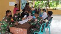 Satgas Yonif 125 Merauke Gelar Pelayanan Kesehatan Terpadu Bagi Balita