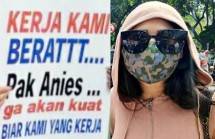 Aksi Terapis dan Pekerja Karaoke datangi Balai Kota Jakarta (Kolase foto- SindoNews.com)