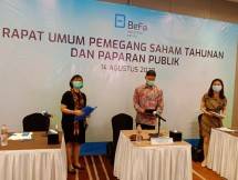 Bekasi Fajar Industrial Estate (BEFA),menggelar Rapat Umum Pemegang Saham Tahunan di Hotel Enso, Kawasan Industri MM2100, Bekasi, Jumat (14/8/2020).