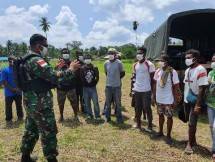 Prajurit Yonif 413 Kostrad Gelar Sosialisasi Covid-19 di Kampung Skofro Perbatasan -PNG