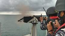 KRI Teluk Bintuni 520 Latihan Tempur di Perairan Samudera Pasifik
