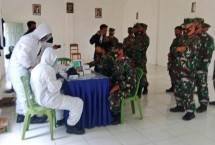 Prajurit Puslatpurmar 7 Lampon Jalani Rapid Test Deteksi Covid-19