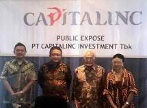 Direksi PT Capitalinc Investment Tbk 2020. Dari kiri ke kanan: Gara Wibawa (Corporate Secretary), Herman D. (Direktur), Abas Suryawijaya (Presiden Direktur), dan Sri Setyaningsih (Divisi Corporate Secretary). (Foto: Bang Abe)