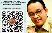 Buku panduan Pemprov DKI Jakarta Hadapi Banjir dan Gubernur Jakarta Anies Baswedan (foto Kolase)