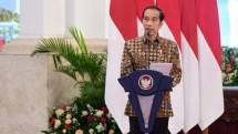 Presiden Joko Widodo memberikan sambutan dalam acara Rapat Kerja Nasional (Rakernas) Penguatan Ekosistem Inovasi Teknologi BPPT Tahun 2021 di Istana Negara, Jakarta, pada Senin, 8 Maret 2021. Foto: BPMI Setpres/Muchlis Jr.