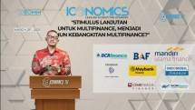 Founder & CEO Iconomics Bram S. Putro saat membuka Iconomics Multifinance Awards 2021
