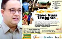Gubernur Anies Baswedan dan Poster Lemabaga Kemanusiaan untuk Korban Banjir Bandang NTT