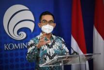 Jubir Kementerian Kominfo Dedy Permadi dalam Konferensi Pers Langkah Kominfo terkait Dugaan Ujaran Kebencian oleh Paul Zhang, di Kantor Kementerian Kominfo, Jakarta, Selasa (20/04/2021). 