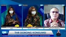Diskusi Media (Dismed) Forum Merdeka Barat 9 (FMB9) bertajuk "THR Dorong Konsumsi" Senin (26/4/2021). 