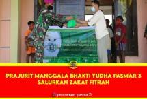 Prajurit Menbanpur 3 Marinir Pasmar 3 Donasikan Zakat Fitrah
