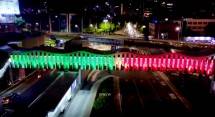 Wow, JPO di Jakarta Berhiaskan Lampu Berwarna Bendera Palestina! 