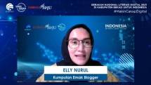 Tangkapan Layar Elly Nurul dari Kumpulan Emak Blogger di Webinar Kominfo Dalam Acara Gerakan Nasional Literasi Digital 2021 di Kabupaten Bekasi