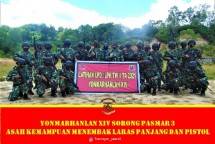 Prajurit Marinir Yonmarhanlan XIV Sorong Laksanakan Latihan Menembak