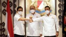 Ketum Kadin Rosan P. Roeslani didampingi Caketum Kadin Anindya Bakrie dan Arsjad Rasjid