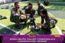 Prajurit Batalyon Marinir Pertahanan Pangkalan Padang Laksanakan Drill Senbanif