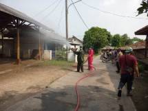 Penyemprotan disinfektan di Delta Mas Cikarang