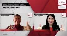 Jens Reisch, President Director Prudential Indonesia* dan *Miliana Marten, Country Chair MDRT Indonesia* pada acara Media Gathering Virtual Prudential Indonesia (03/08). Prudential Indonesia kembali menduduki peringkat pertama dengan jumlah konsultan finansial terbanyak yaitu 1.940 angggota terdaftar dalam MDRT Indonesia 2021.