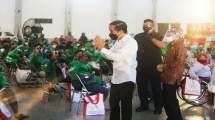 Presiden Joko Widodo menjumpai dirver Gojek