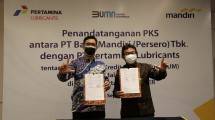Penandatanganan kerja sama antara Pertamina Lubricants dengan Bank Mandiri