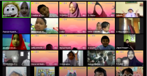 Tampilan zoom meeting Kegiatan pengabdian yang berjudul Pencegahan Covid-19 Melalui Pelatihan Ekoliterasi dan Perilaku Hidup Bersih dan Sehat (PHBS) Pada Anak Usia Sekolah di Kecamatan Duren Sawit, Jakarta Timur.