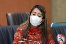 Anggota Komisi VI DPR RI Sondang Tiar Tampubolon dalam rapat dengar pendapat antara Komisi VI DPR RI dengan Direktur Utama PT. Perkebunan Nusantara di Gedung DPR RI, Jakarta, Senin (20/9/2021). Foto: Azka/Man