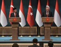 Pernyataan Pers Bersama Presiden Jokowi dan Presiden Erdogan, di Istana Kepresidenan Turki, Ankara, Kamis (6/7)(Foto: Humas/Rahmat)
