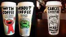 Komik yang digambar di Cangkir Kopi (Foto: yoyoha/Instagram)