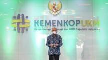 Menteri Koperasi dan UKM Teten Masduki saat peluncuran logo baru KemenkopUKM