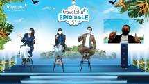  Tampak pada gambar: Kadek Arini, travel blogger (kiri), Shirley Lesmana, VP of Brand Marketing, Traveloka (kedua kiri) dan John Safenson, VP of Market Management Accomodation & Xperience, Traveloka (paling kanan, secara virtual) dalam acara peluncuran Traveloka EPIC Sale 2021 di Traveloka Campus, Tangerang Selatan. (Dok. Traveloka) 