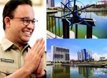 Gubernur Anies dan Waduk Daan Mogot (foto Kolase)