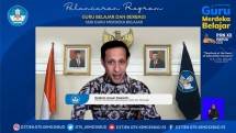 Menteri Nadiem melalui sambutan secara daring di Jakarta, pada Selasa (12/10).