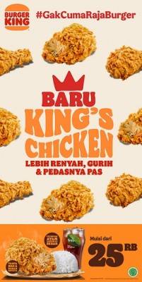 Kehadiran King&rsquo;s Chicken semakin memperkaya variasi menu yang dihidangkan di Burger King&reg; Indonesia. (Foto: Humas PT Burger King Indonesia)