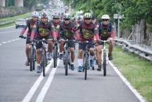 Sejumlah Perwira Pasmar 1 Laksanakan Gowes Sepeda Bersama